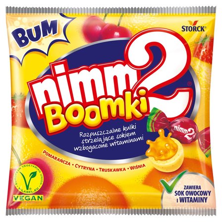 nimm2 Boomki Rozpuszczalne cukierki owocowe wzbogacone witaminami 90 g (2)