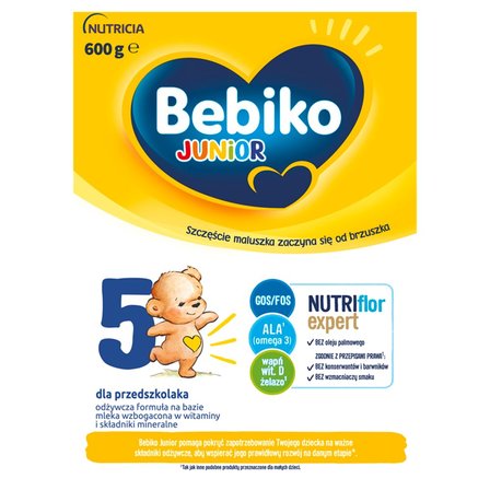 Bebiko Junior 5 Odżywcza formuła na bazie mleka dla przedszkolaka 600 g (1)