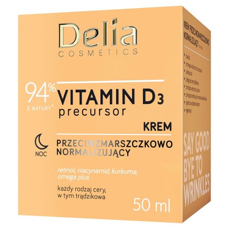 Delia Cosmetics Vitamin D3 Precursor Krem przeciwzmarszczkowo normalizujący na noc 50 ml (1)