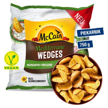 McCain Mediterrane Wedges Cząstki ziemniaczane ze skórką rozmaryn i oregano 750 g (2)