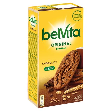 belVita Breakfast Ciastka zbożowe o smaku kakaowym z kawałkami czekolady 300 g (1)