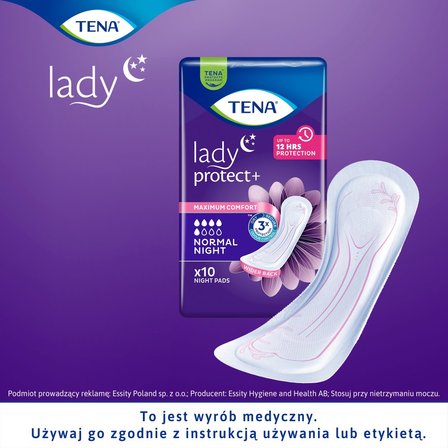 TENA Lady Normal Night Pieluchy anatomiczne na noc 10 sztuk (4)