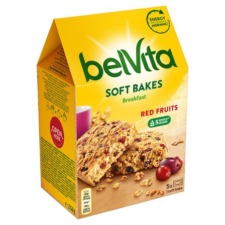 belVita Breakfast Ciastka zbożowe z żurawiną i rodzynkami 250 g (1)