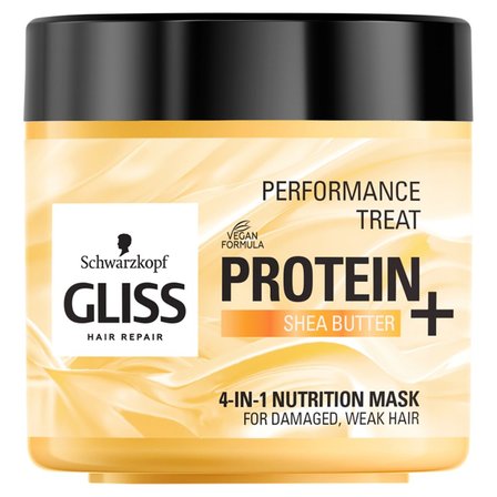 Gliss Protein+ Treat 4-in-1 Nutrition Maska do włosów Shea Butter odżywcza 400 ml (1)