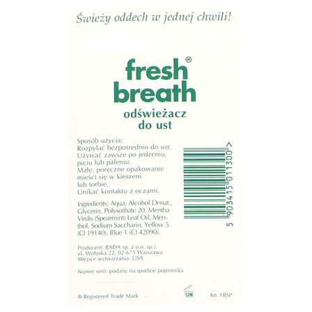 FRESH BREATH ODŚWIEŻACZ DO UST SPEARMINT (2)