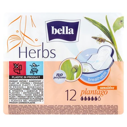 Bella Herbs Plantago Podpaski higieniczne 12 sztuk (1)