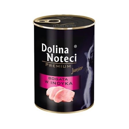 Dolina Noteci Premium mokra karma dla kociąt bogata w indyka  Junior puszka 400 g (1)