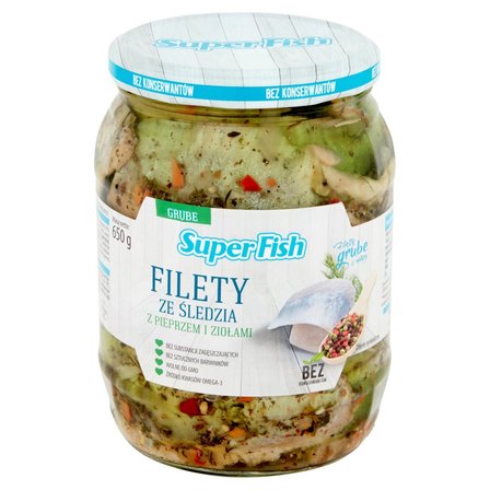 SuperFish Filety ze śledzia z pieprzem i ziołami 650 g (2)