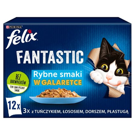 Felix Fantastic Karma dla kotów rybne smaki w galaretce 1,02 kg (12 x 85 g) (2)