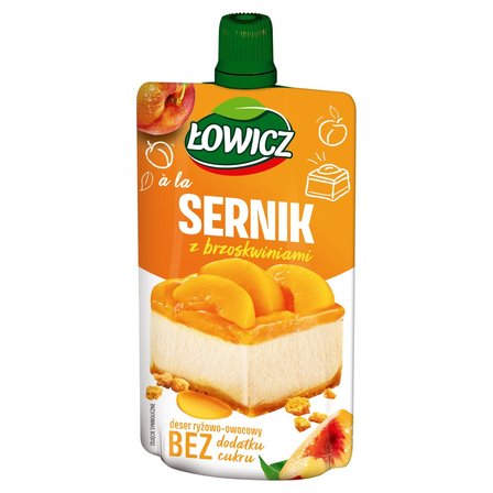 Łowicz Deser ryżowo-owocowy a'la sernik z brzoskwiniami 100 g (1)