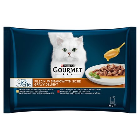 Gourmet Perle Karma dla kotów fileciki w smakowitym sosie 340 g (4 x 85 g) (1)