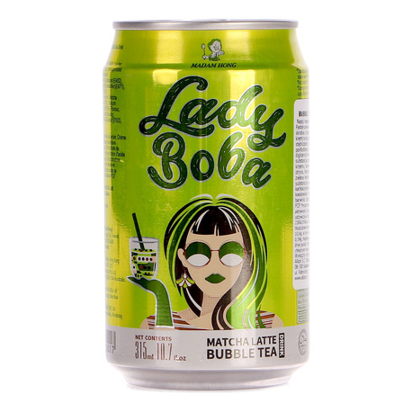 Lady boba tea -matcha late napój niegazowany z kuleczkami z tapioki 315ml (6)