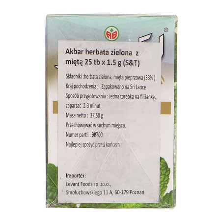 Akbar herbata zielona z  miętą 37,5g (3)
