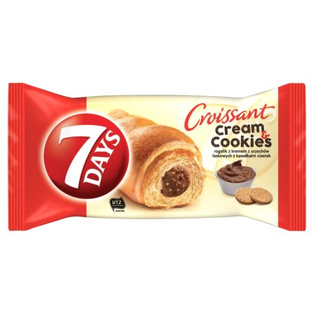 7 Days Cream & Cookies Rogalik z kremem z orzechów laskowych z kawałkami ciastek 60 g (1)