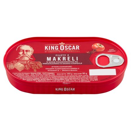 King Oscar Filety z makreli w sosie pomidorowym po meksykańsku o smaku chipotle 160 g (2)