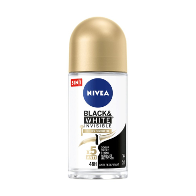 Nivea Black&White Invisible Silky Smooth Antyperspirant Roll ON 50 ml (1)