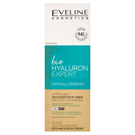 Eveline Cosmetics Bio Hyaluron Expert Liftingujący multiodżywczy krem pod oczy i na powieki 20 ml (1)