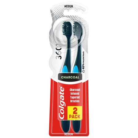 Szczoteczka do zębów Colgate 360 Charcoal Średnia 2-pack (1)