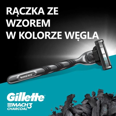 Gillette Mach3 Charcoal Maszynka do golenia dla mężczyzn, 1 maszynka Gillette, 2 ostrza wymienne (6)