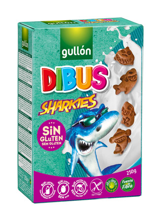 Gullón Dibus Sharkies - bezglutenowe wegańskie ciasteczka bez laktozy 250g (1)