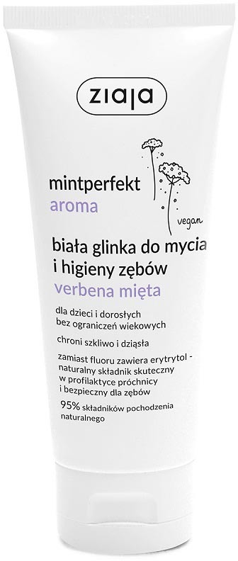 ZIAJA MINTPERFEKT AROMA PASTA DO ZĘBÓW BEZ FLUORU FORMUŁA Z BIAŁĄ GLINKĄ - VERBENA I MIĘTA 100ML (1)