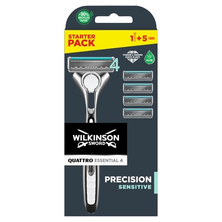 Wilkinson Sword Quattro Essential 4 Precision Sensitive Rączka i 5 ostrzy (1)