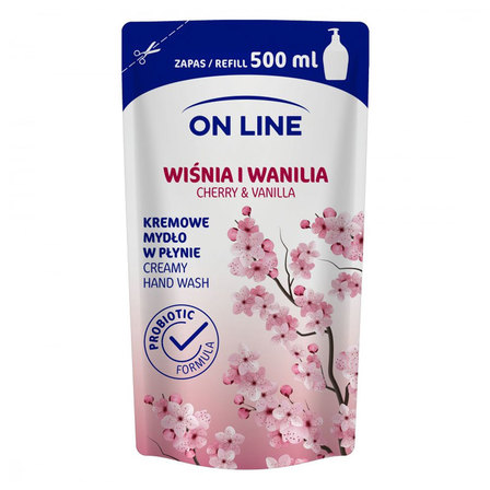 On Line Kremowe mydło w płynie wiśnia i wanilia 500ml (1)