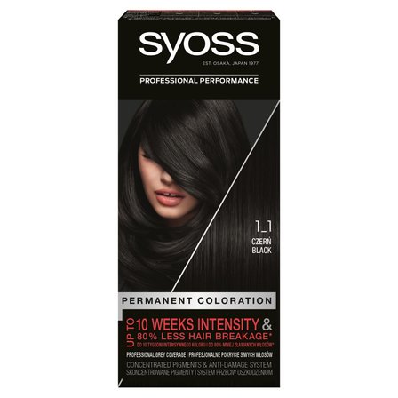 Syoss Permanent Coloration Farba do włosów trwale koloryzująca 1-1 czerń (1)