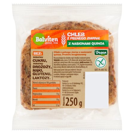 Balviten Chleb z pełnego ziarna z nasionami quinoa 250 g (1)