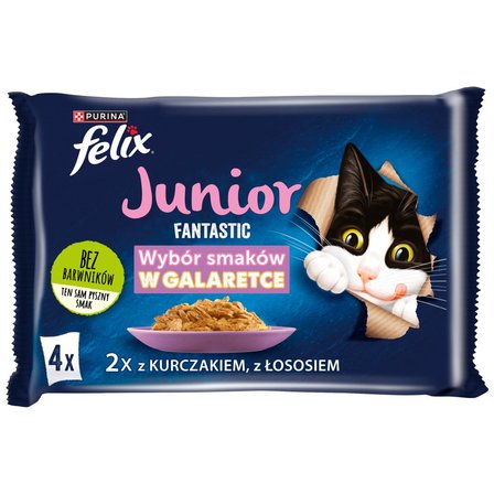 Felix Fantastic Junior Karma dla kociąt wybór smaków w galaretce 340 g (4 x 85 g) (2)