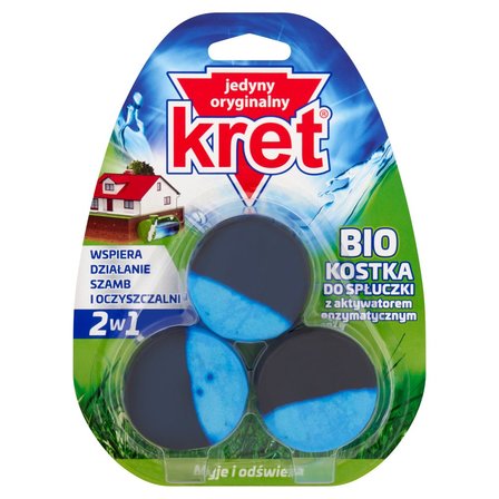 kret Bio kostka do spłuczki z aktywatorem enzymatycznym 150 g (3 x 50 g) (1)