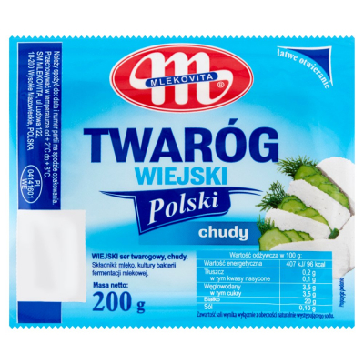 Mlekovita Twaróg wiejski Polski chudy 200 g (1)