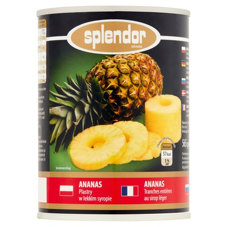 Splendor Ananas plastry w lekkim syropie 565 g (1)