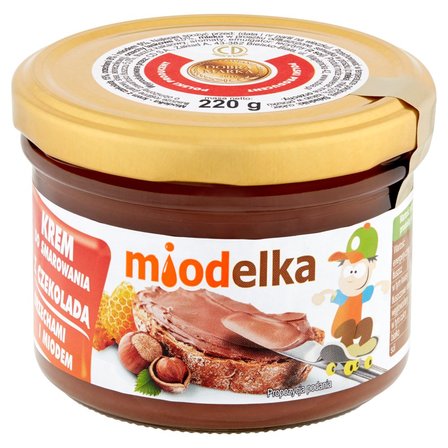 Miodelka Krem do smarowania z czekoladą orzechami i miodem 220 g (2)