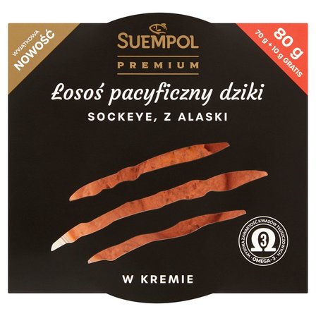 Suempol Premium Łosoś pacyficzny dziki Sockeye z Alaski w kremie 80 g (1)