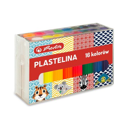 HERLITZ plastelina 16kol. CUTE animals (1)