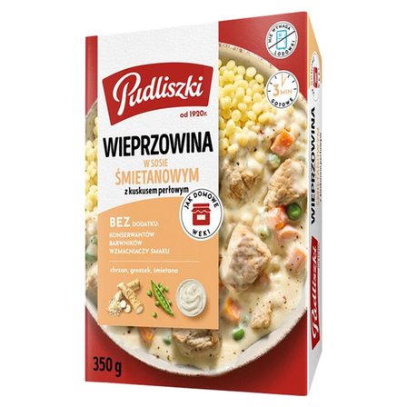 Pudliszki Wieprzowina w sosie śmietanowym z kuskusem perłowym 350 g (2)