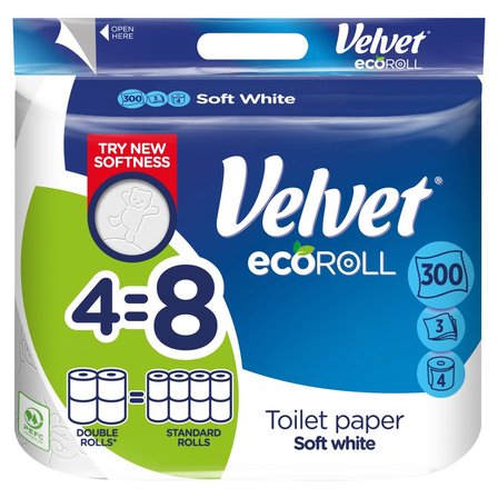 Velvet ecoRoll Soft White Papier toaletowy 4 rolki (1)