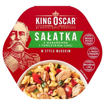 King Oscar Sałatka z makaronem i tuńczykiem w stylu włoskim 220 g (1)