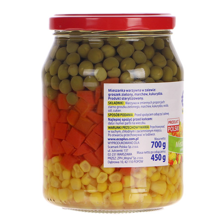 Eco + mieszanka warzywna w zalewie 700g netto / po odsączeniu 450g (9)