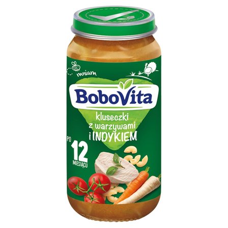 BoboVita Kluseczki z warzywami i indykiem po 12 miesiącu 250 g (1)