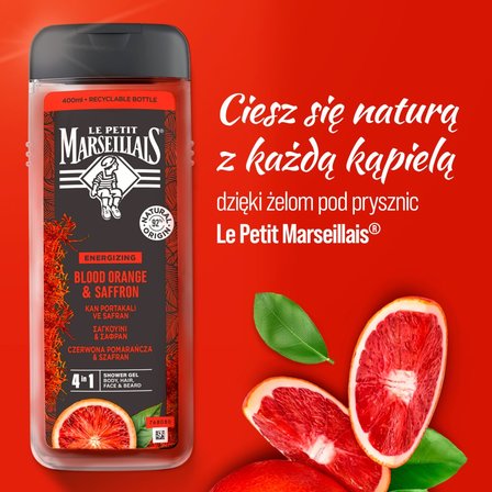 Le Petit Marseillais Żel pod prysznic dla mężczyzn czerwona pomarańcza & szafran 400 ml (2)