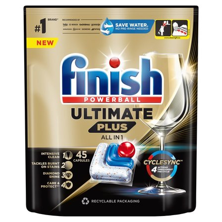 Finish Ultimate Plus Fresh Kapsułki do mycia naczyń w zmywarce 549 g (45 sztuk) (1)