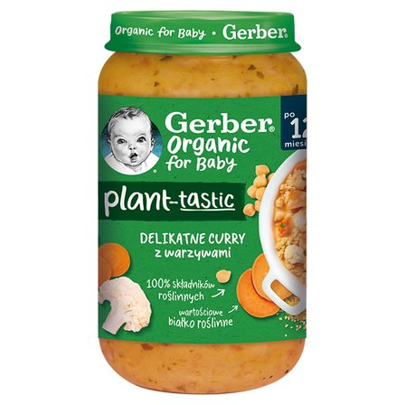 Gerber Organic Plant-tastic Delikatne curry z warzywami dla dzieci po 12. miesiącu 250 g (1)