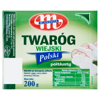 Mlekovita Twaróg wiejski Polski półtłusty 200 g (1)