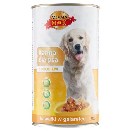 MK Animals Karma dla psa kawałki w galaretce z drobiem 1240 g (1)