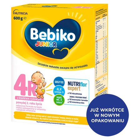 Bebiko Junior 4R Odżywcza formuła na bazie mleka dla dzieci powyżej 2. roku życia 600 g (2)