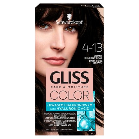 Schwarzkopf Gliss Color Farba do włosów ciemny chłodny brąz 4-13 (1)