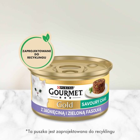 Gourmet Gold Karma dla kotów savoury cake z jagnięciną i zieloną fasolą 85 g (2)