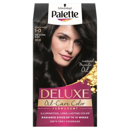 Palette Deluxe Oil-Care Color Farba do włosów 900 (1-0) głęboka naturalna czerń (1)